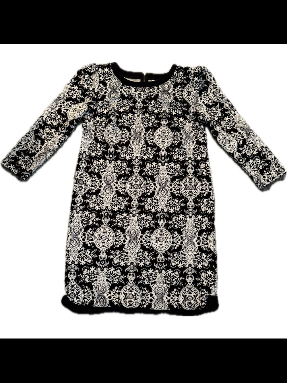Xhilaration Black and White Lace-Pattern Dress